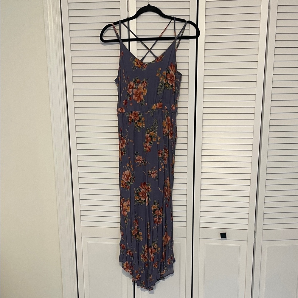 American Eagle Outfitters Floral Jumpsuit in Purple and Orange